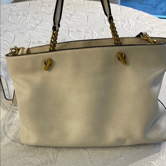 Tory Burch Ivory/ Cream and Gold Britten Satchel - Picture 5 of 16